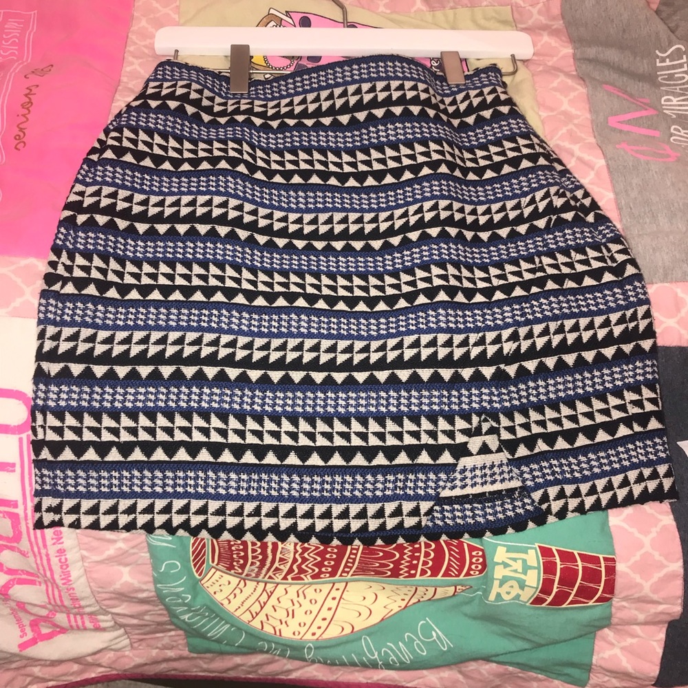 Black, brown, and white pencil skirt